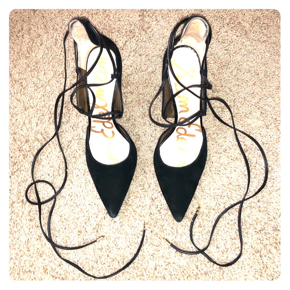 Sexy Sam Edelman lace up pointed toe stilettos